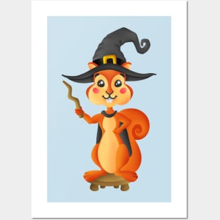 Cute Wizard Squirrel Posters and Art